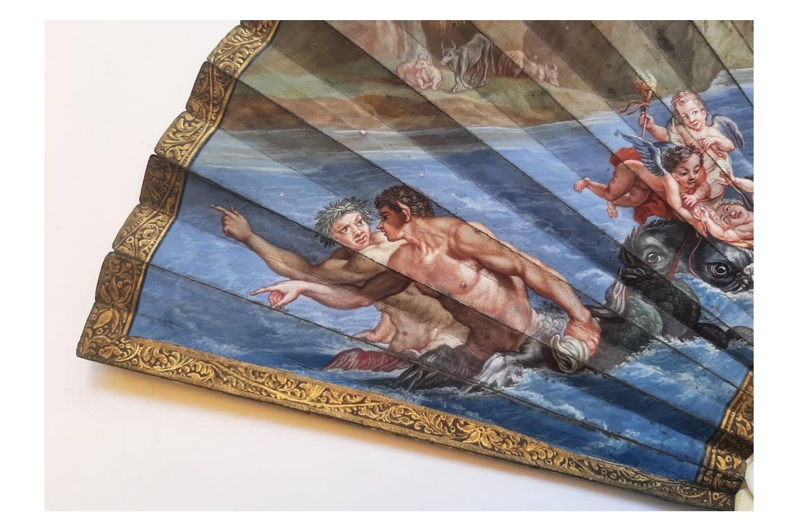 The Triumph of Galatea after Coypel, late 17th century fan