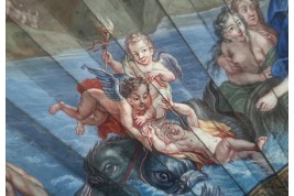 The Triumph of Galatea after Coypel, late 17th century fan