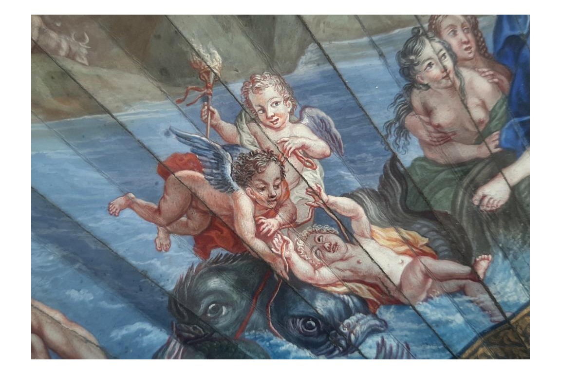 The Triumph of Galatea after Coypel, late 17th century fan