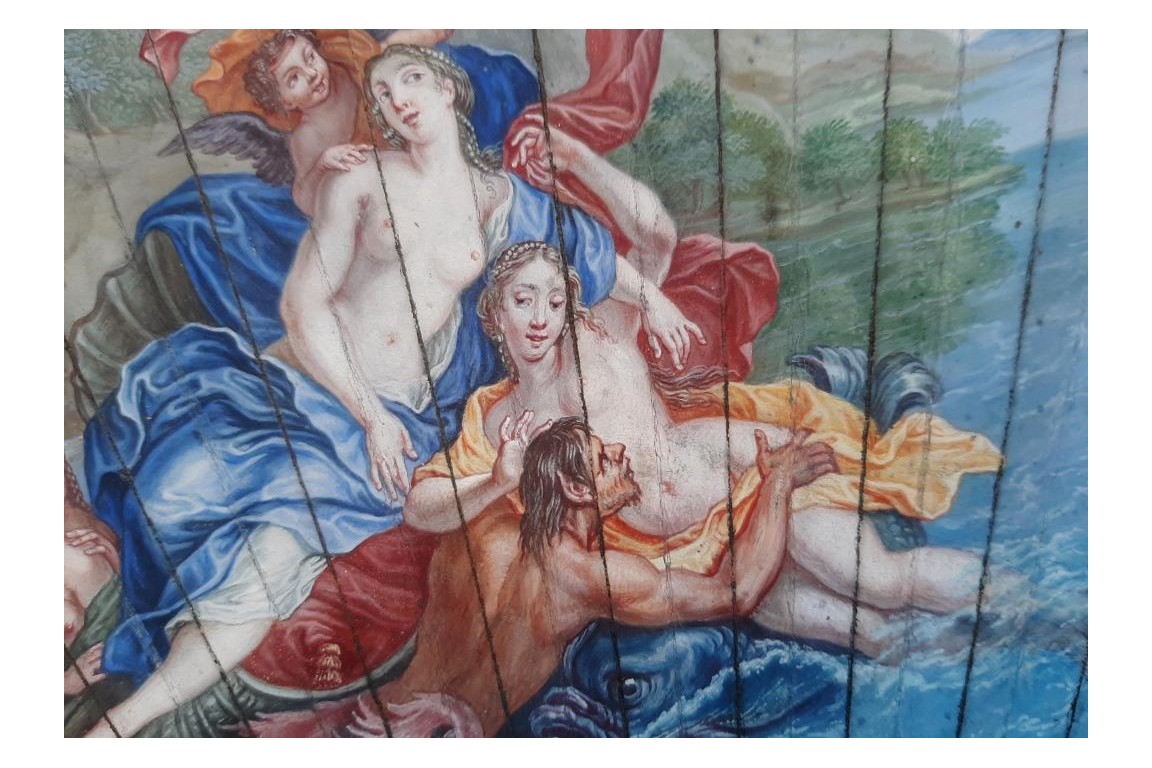 The Triumph of Galatea after Coypel, late 17th century fan