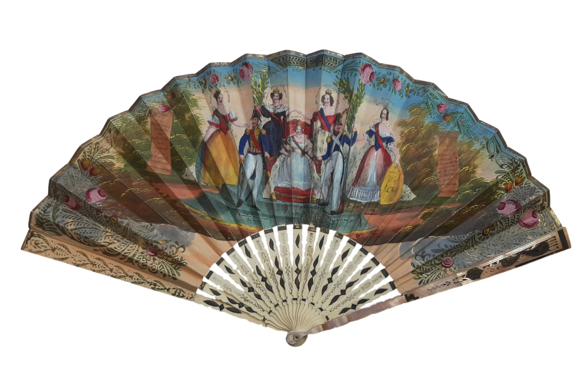 Isabelle II et les trois Reines, éventail vers 1835-37