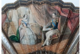 Le roi et la reine de Sardaigne, éventail vers 1835-40