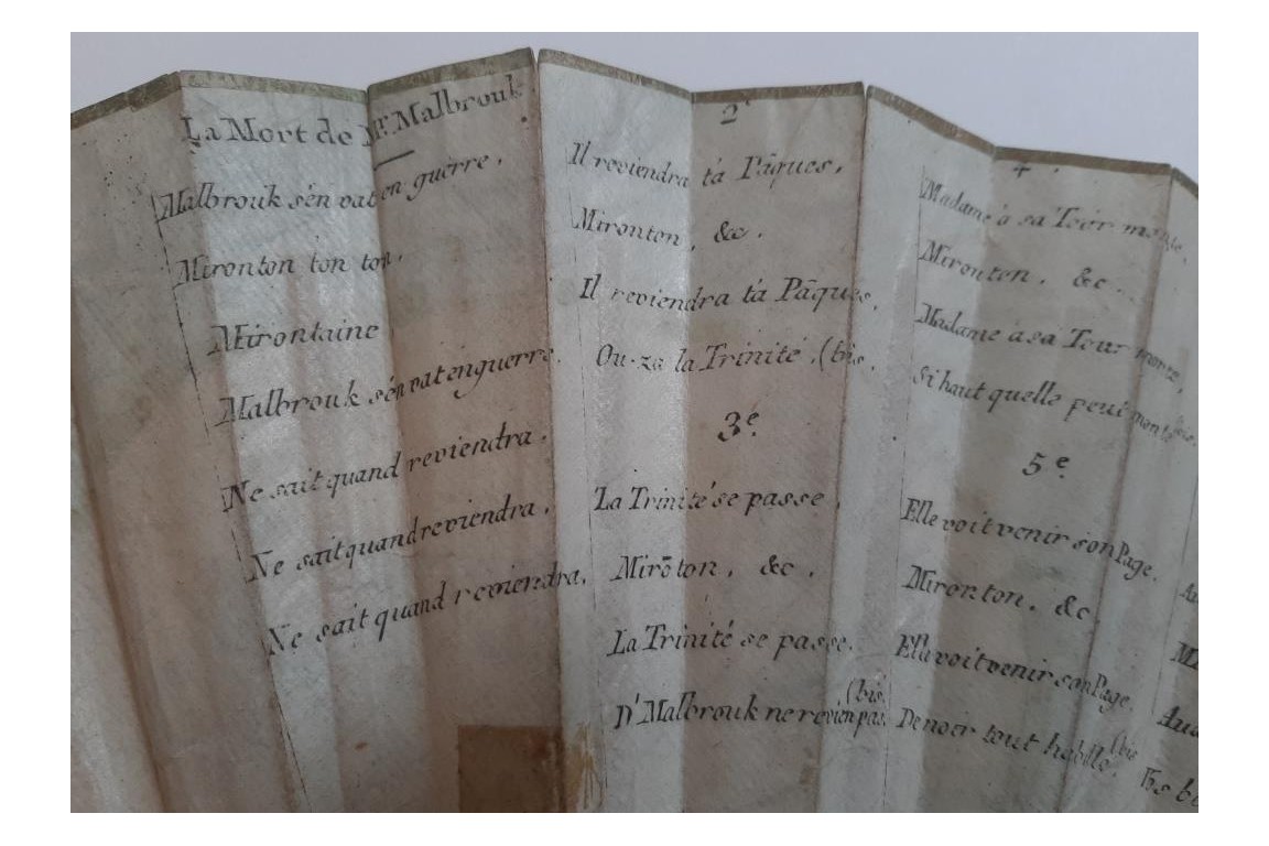 La mort de Malbrough, éventail vers 1783