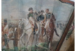 Napoléon à la bataille d'Austerlitz, éventail vers 1900