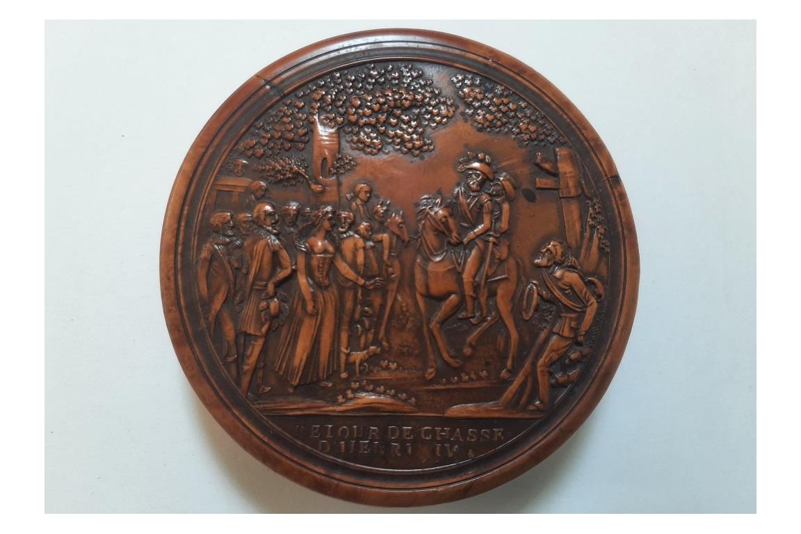 Le retour de chasse d'Henri IV, tabatière XIXème siècle