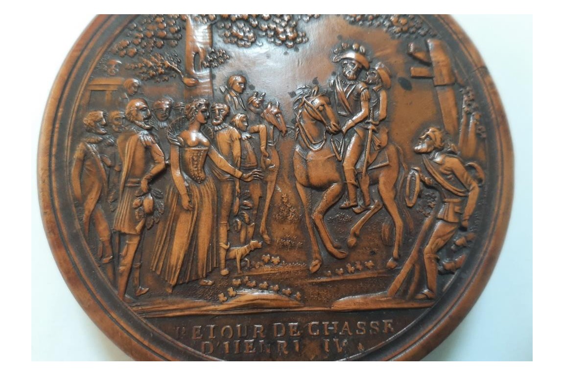 Le retour de chasse d'Henri IV, tabatière XIXème siècle