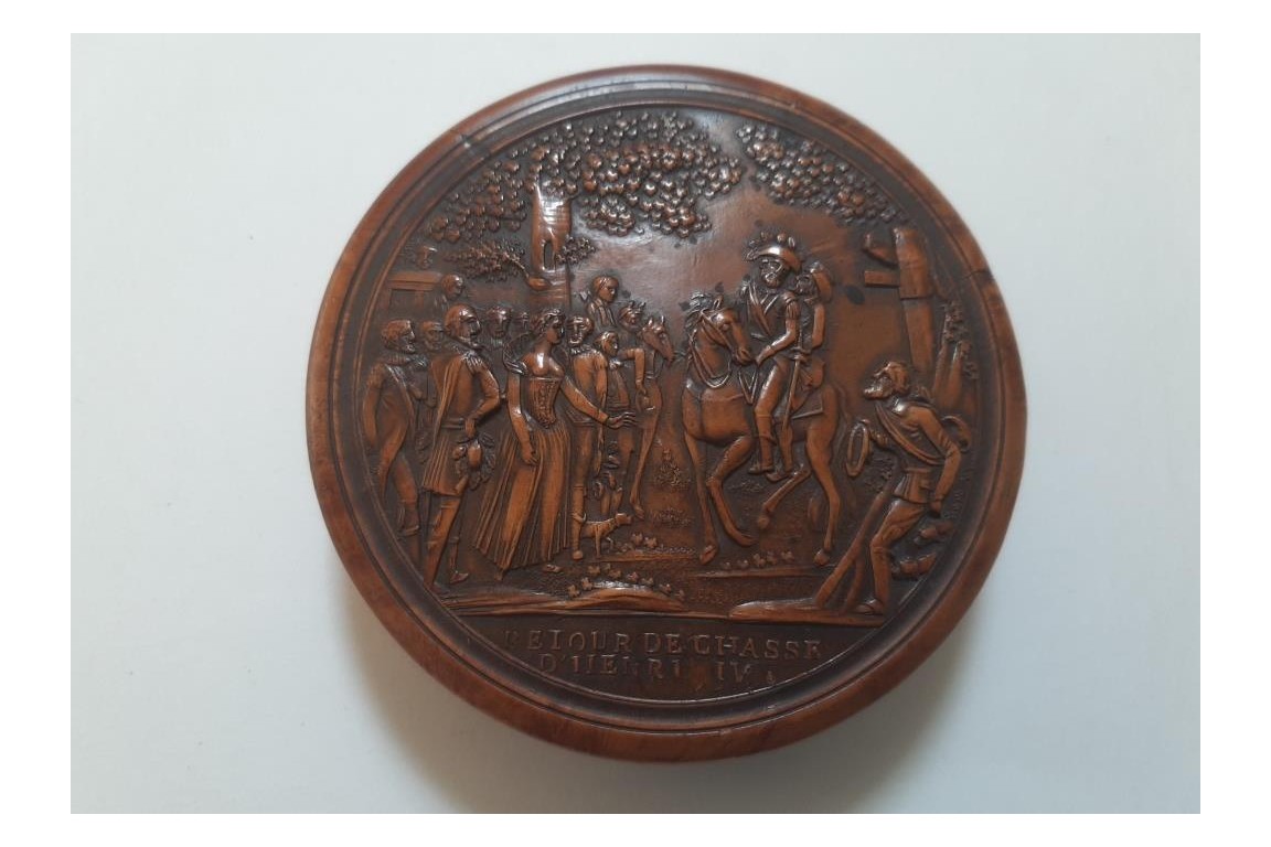 Le retour de chasse d'Henri IV, tabatière XIXème siècle