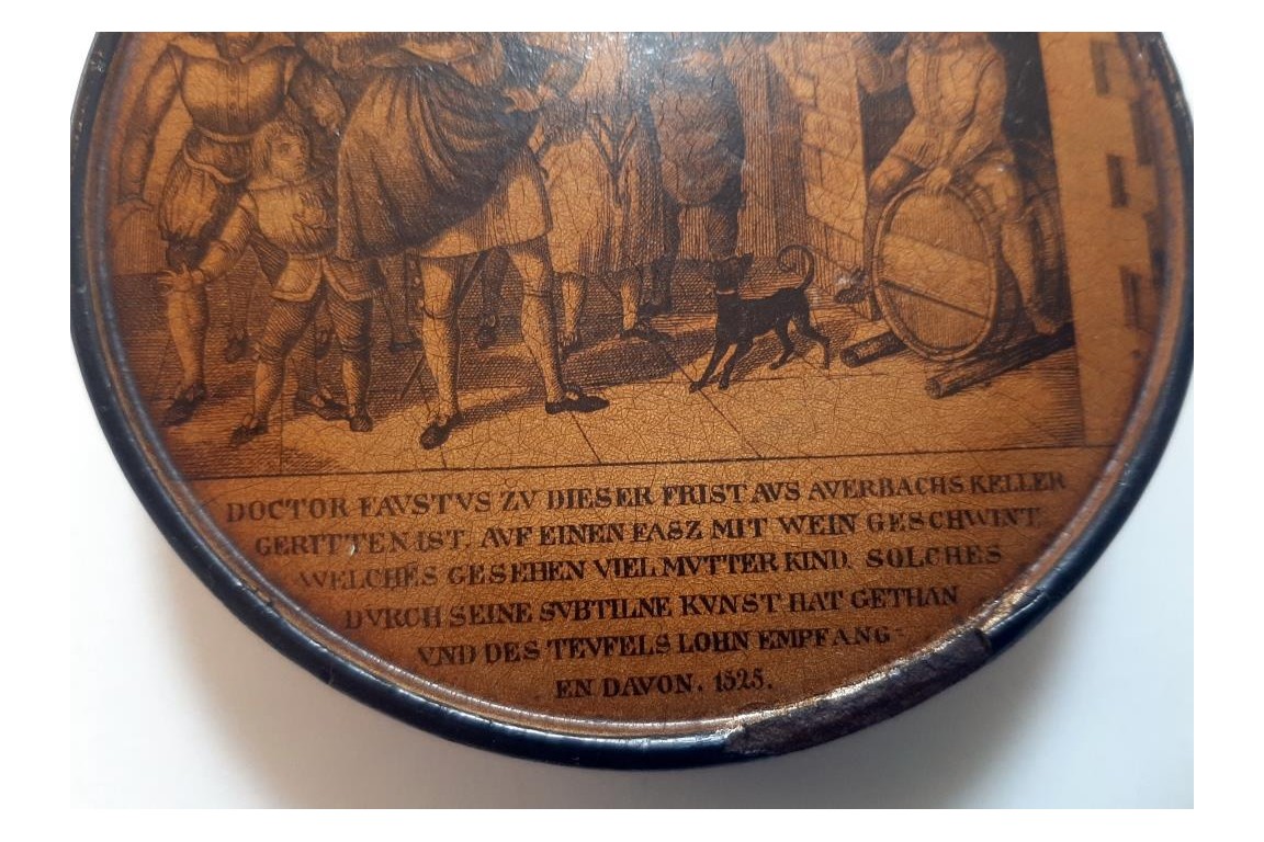 Faust à la taverne d'Auerbach en 1525, tabtière XIXème siècle
