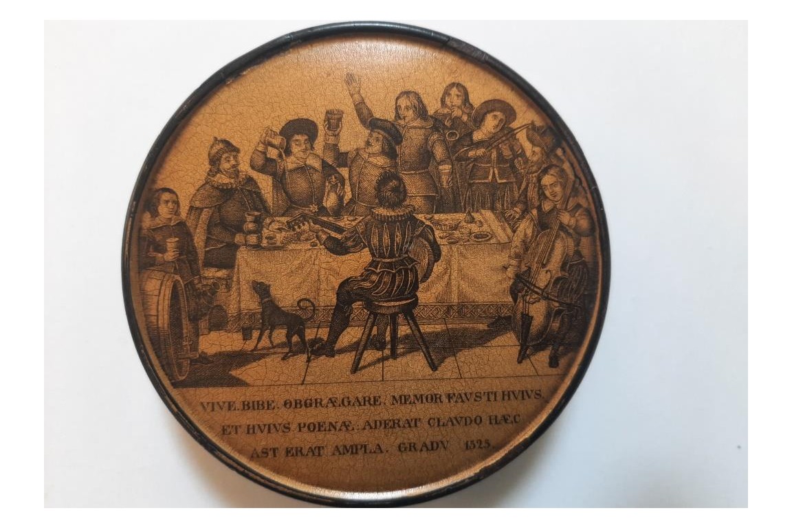 Faust à la taverne d'Auerbach en 1525, tabtière XIXème siècle