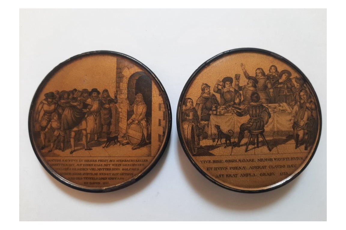 Faust à la taverne d'Auerbach en 1525, tabtière XIXème siècle