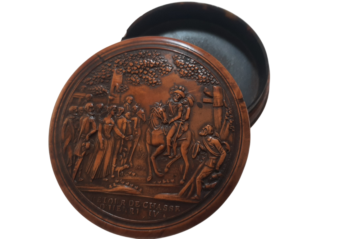 Le retour de chasse d'Henri IV, tabatière XIXème siècle