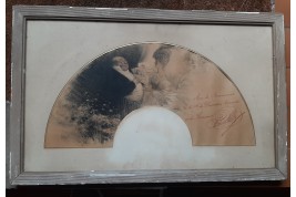 La Société des Dessinateurs Humoristes et Monnier, feuille d'éventail de Léandre vers 1905
