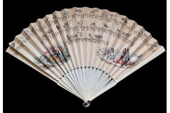 Mysterious runes, fan circa 1730–40