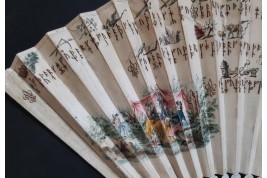 Mysterious runes, fan circa 1730–40
