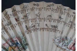 Mystérieuses runes, éventail vers 1730-40
