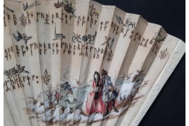 Mystérieuses runes, éventail vers 1730-40