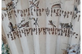 Mysterious runes, fan circa 1730–40