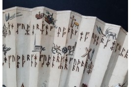 Mystérieuses runes, éventail vers 1730-40