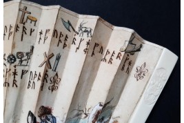 Mysterious runes, fan circa 1730–40
