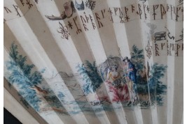 Mysterious runes, fan circa 1730–40