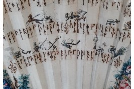 Mystérieuses runes, éventail vers 1730-40