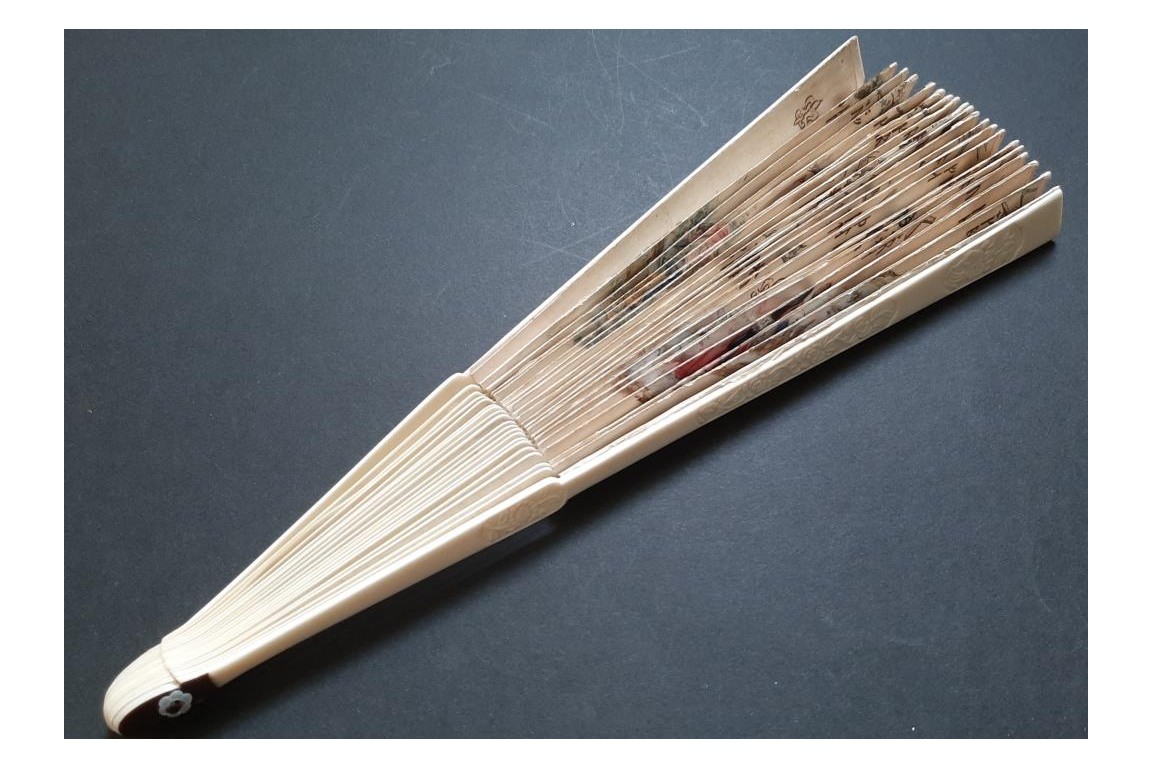 Mysterious runes, fan circa 1730–40