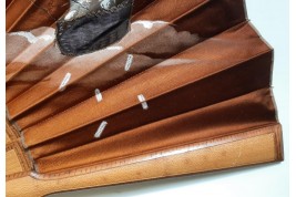 Chat en montgolfière, éventail fin XIXème siècle