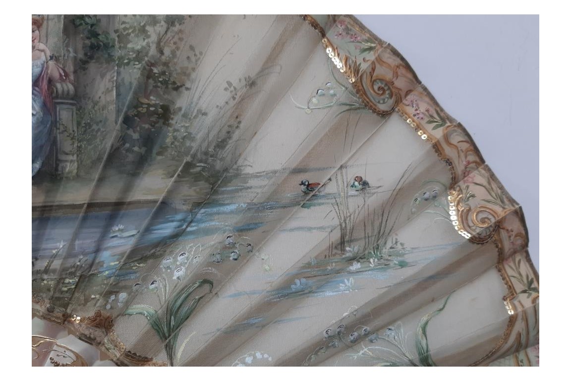 Spy love, inside-out fan, circa 1900