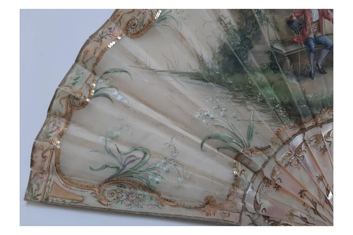 Spy love, inside-out fan, circa 1900