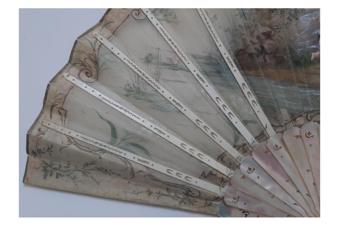 Spy love, inside-out fan, circa 1900