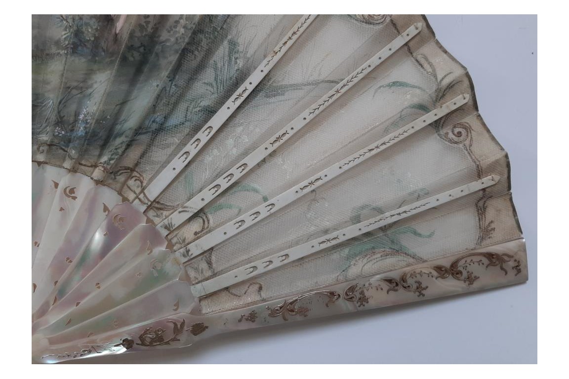 Spy love, inside-out fan, circa 1900