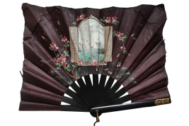 The open window, mouchoir fan, circa 1900