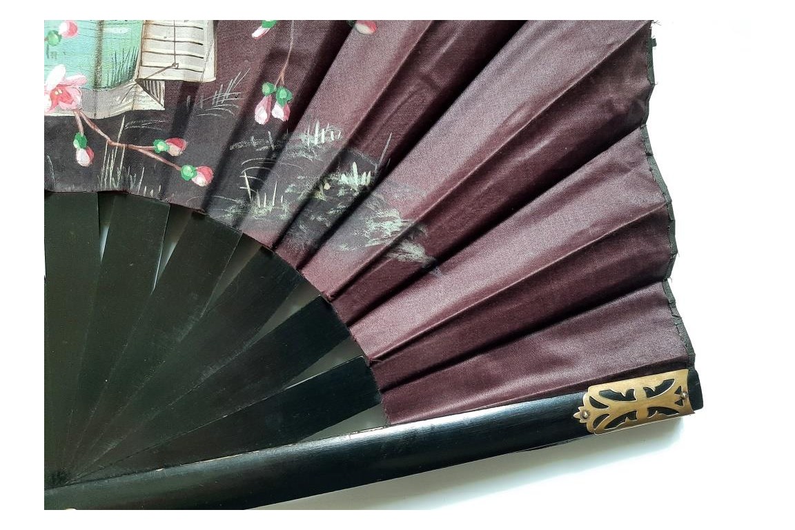 The open window, mouchoir fan, circa 1900