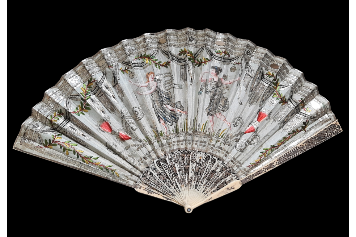 Éclair d'argent, éventail d'époque Empire