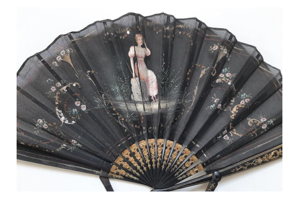 Éventail à poser, novelty vers 1900
