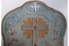 Devotional fixed fan with arte povera, Italy, circa 1760