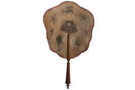 Devotional fixed fan with arte povera, Italy, circa 1760