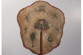 Devotional fixed fan with arte povera, Italy, circa 1760