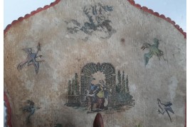 Devotional fixed fan with arte povera, Italy, circa 1760