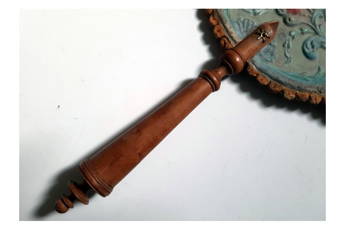 Devotional fixed fan with arte povera, Italy, circa 1760