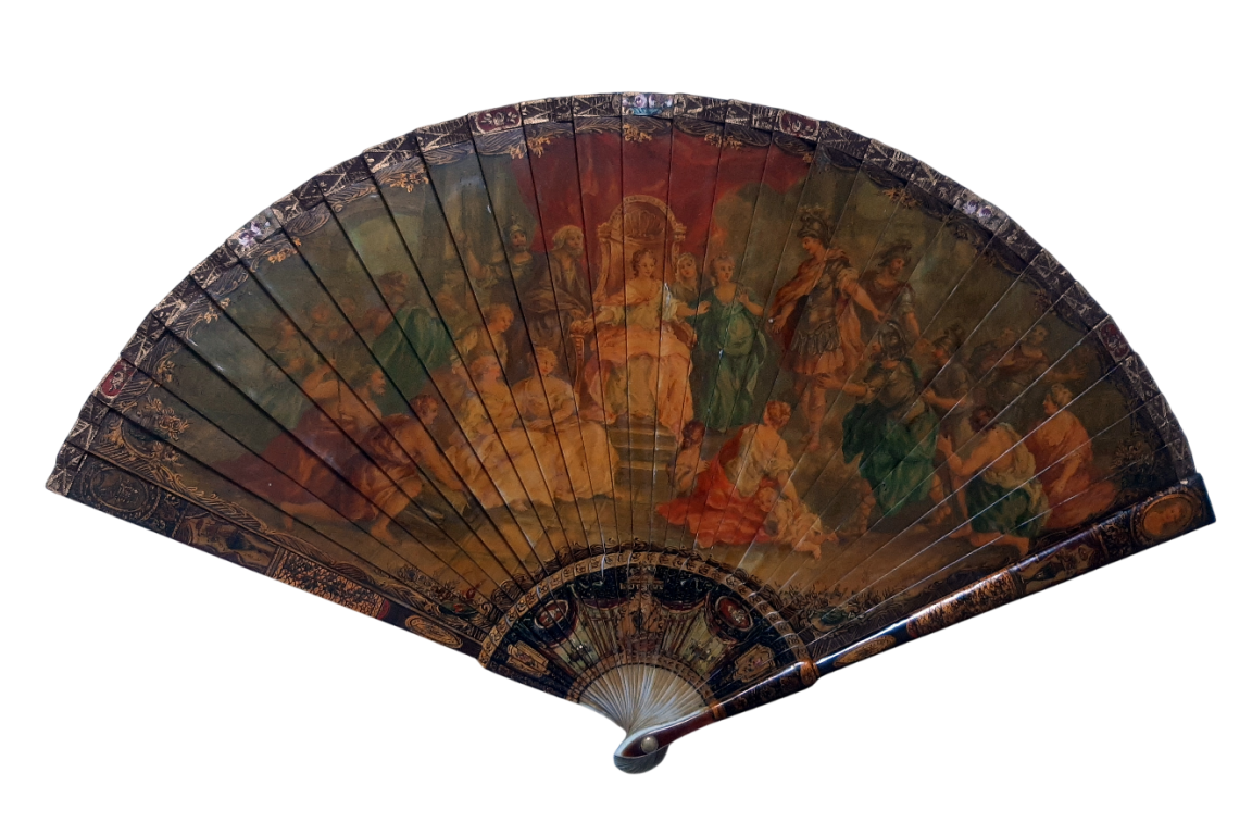 Aeneas and Dido, 19th century fan