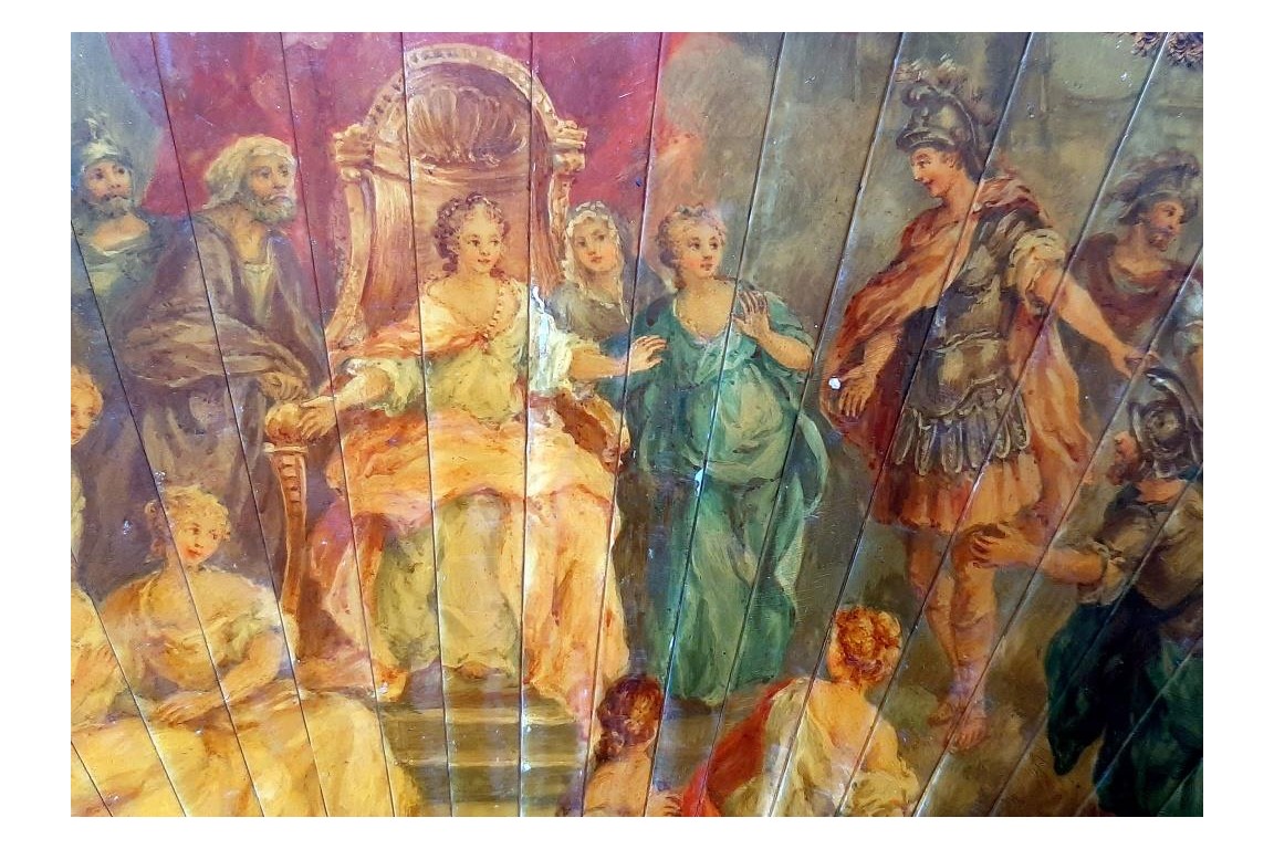 Aeneas and Dido, 19th century fan