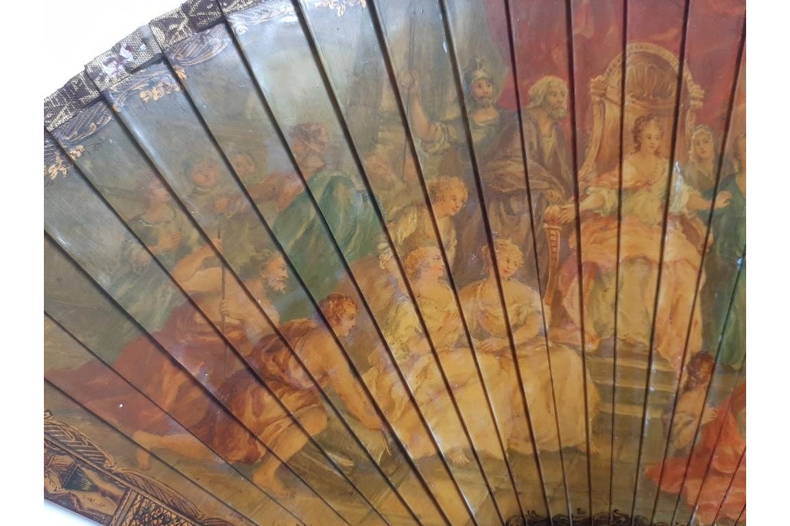 Aeneas and Dido, 19th century fan