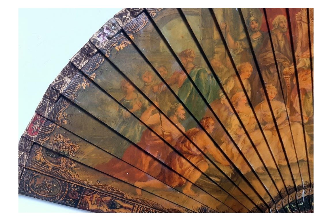 Aeneas and Dido, 19th century fan