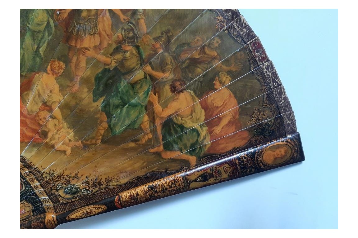 Aeneas and Dido, 19th century fan