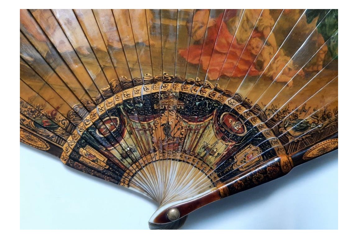 Aeneas and Dido, 19th century fan