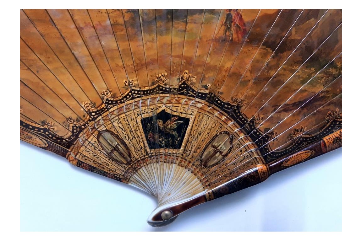 Aeneas and Dido, 19th century fan