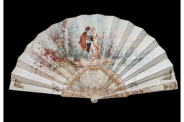 Le regard de l'amour, éventail de Micaël et Alexandre, vers 1880-95