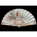 The gaze of love, fan by Micaël and Alexandre, circa 1880-95