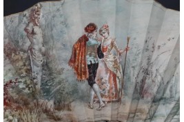 Le regard de l'amour, éventail de Micaël et Alexandre, vers 1880-95